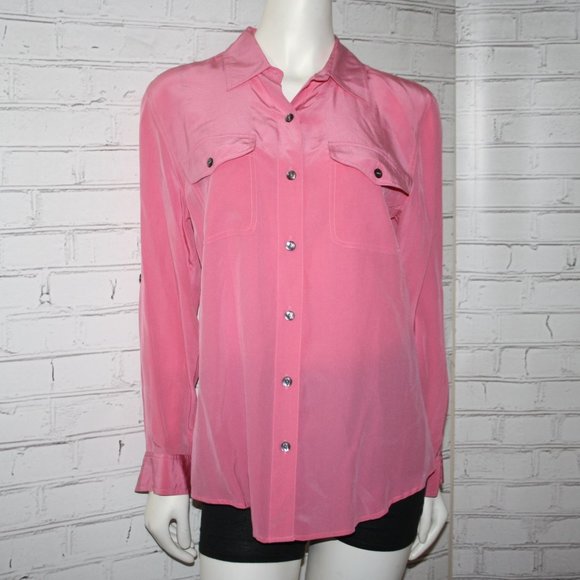 Sag Harbor Tops Vintage Bubblegum Pink Sag Harbor Button Down